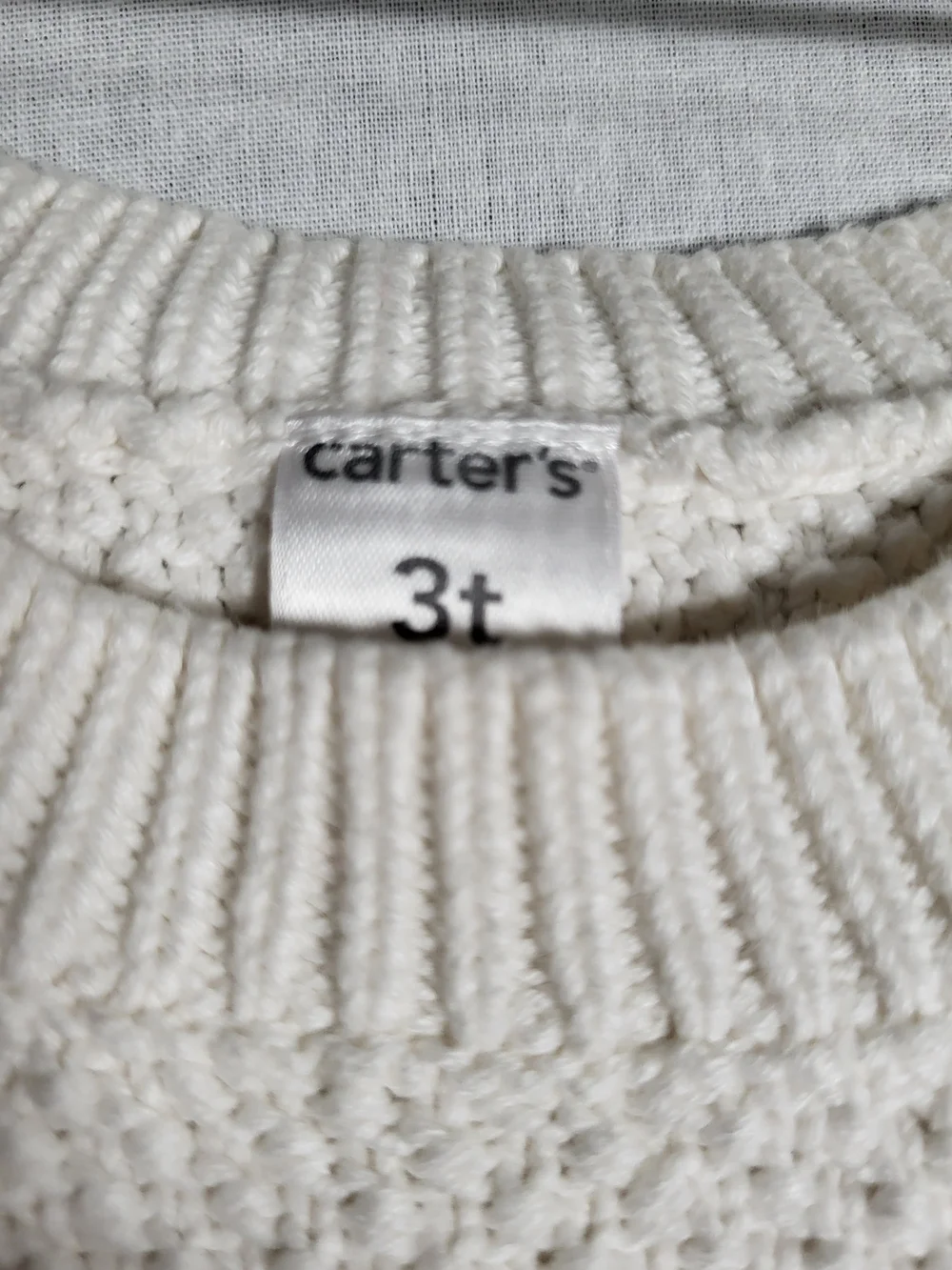KidsCream Fringe Detail Knit Sweater